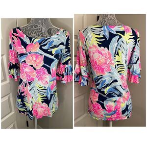 Lilly Pulitzer Ruffle Sleeve Top Womens Small S